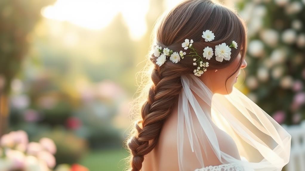 braided veil hairstyle elegance