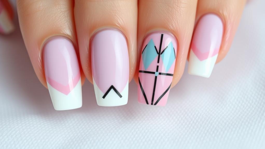 chic negative space nails