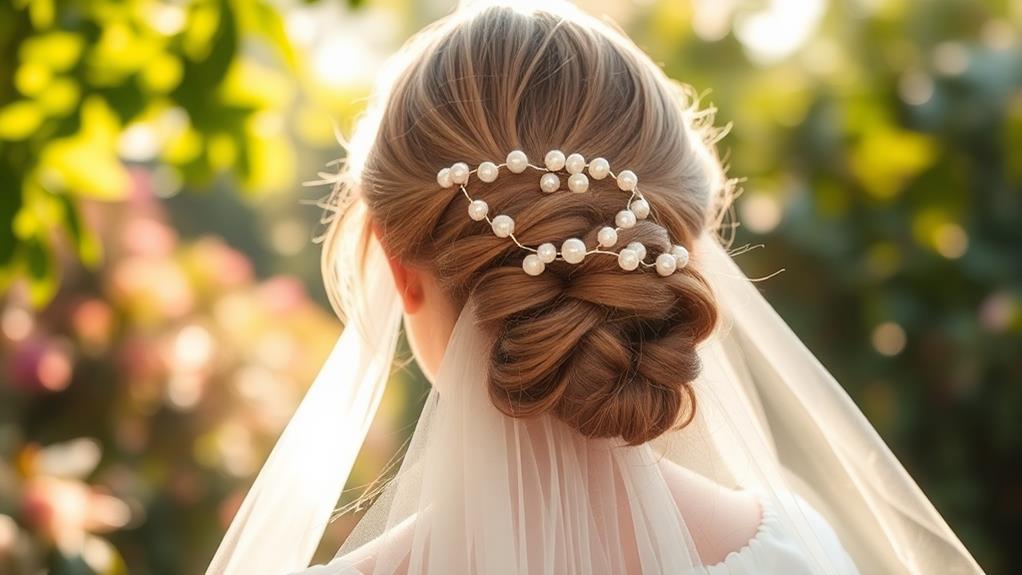 elegant pearl embellished ponytail