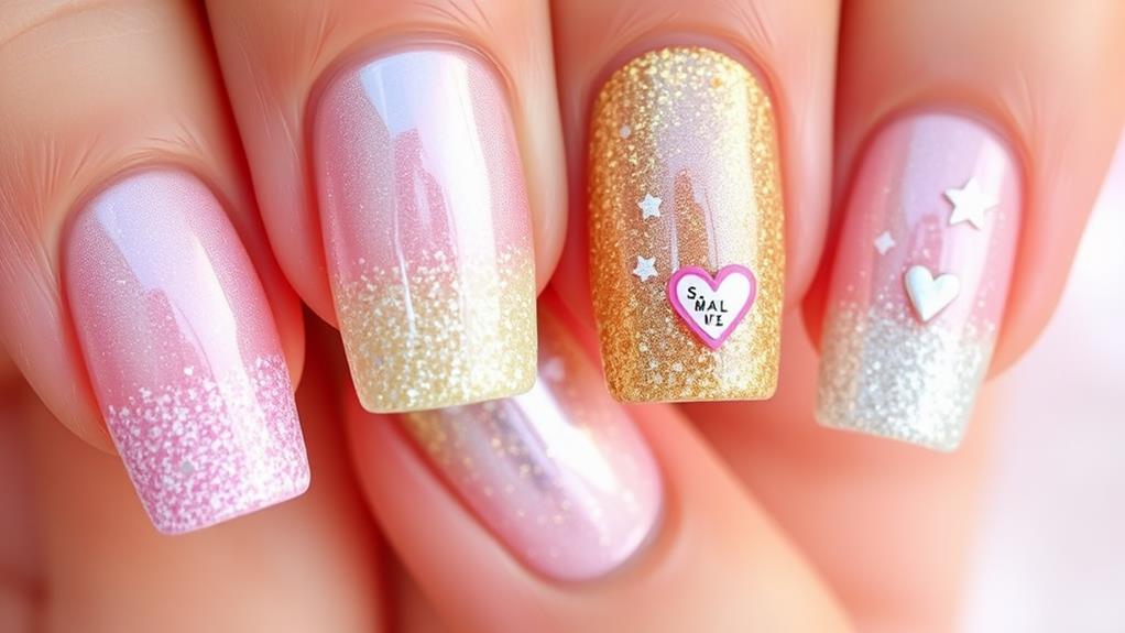 glittery french tip designs