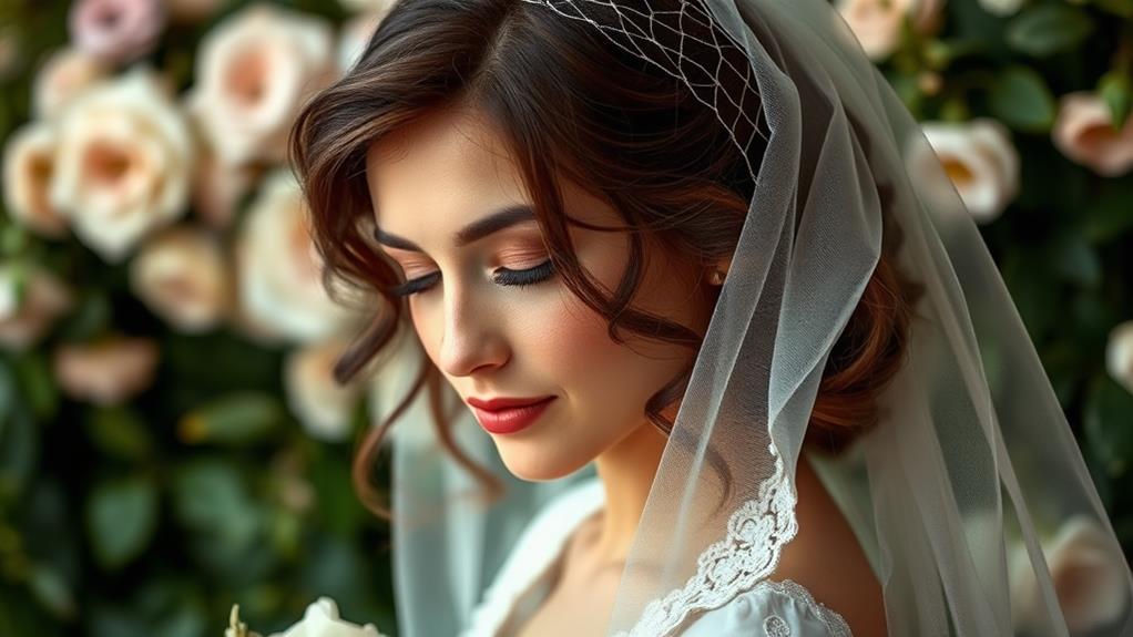 retro hairstyle with veil