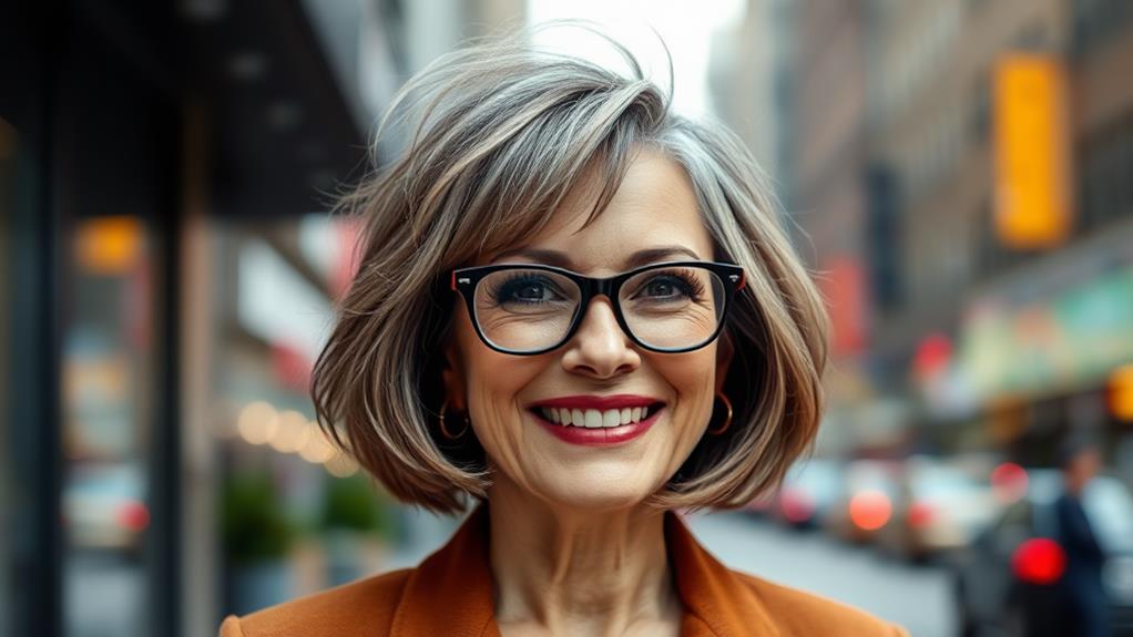 youthful chic haircuts glasses