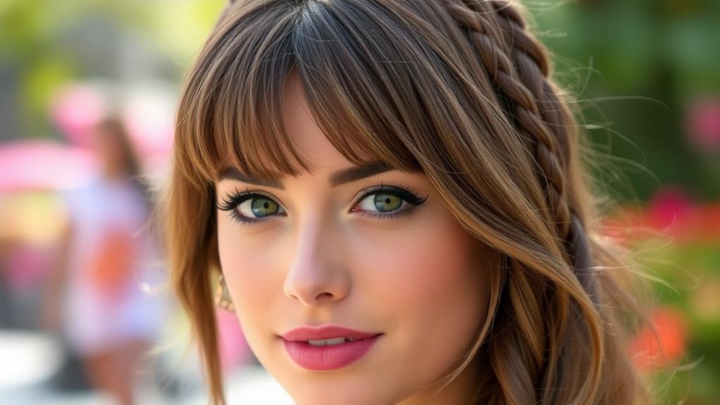 bangs with braided design