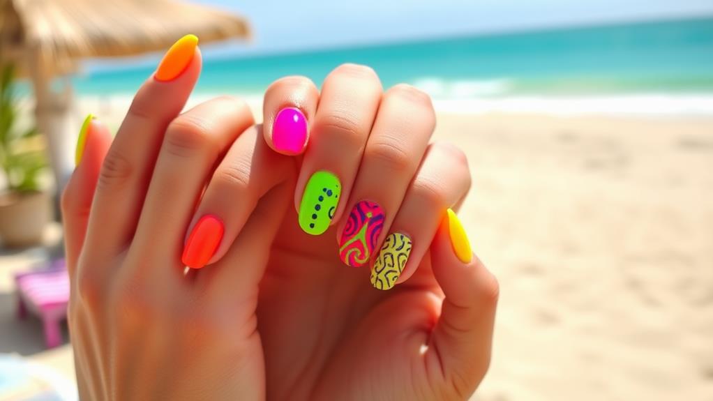 vibrant bright neon shades